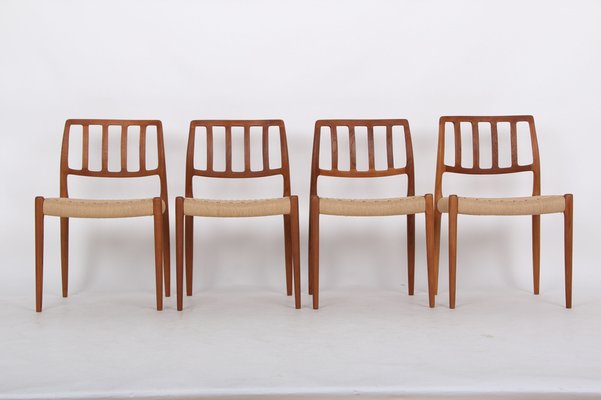 Solid Teak Model 83 Chairs by Niels Otto (N. O.) Møller for J. L.