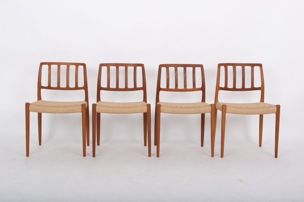 Solid Teak Model 83 Chairs by Niels Otto (N. O.) Møller for J. L.