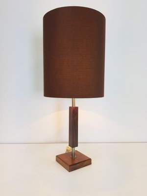 Vintage Scandinavian Teak Table Lamp, Vintage Style Wood Table Lamp