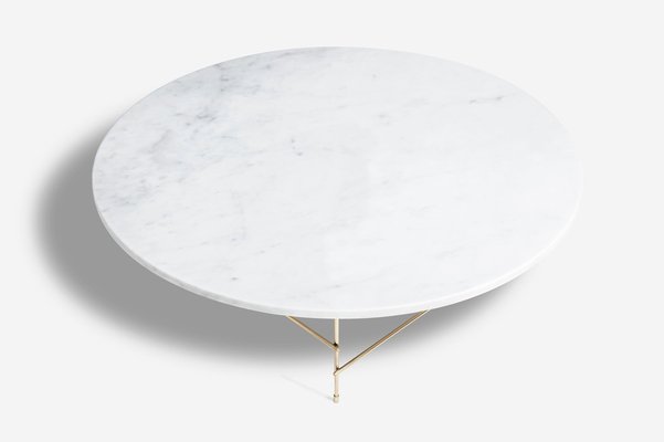 Marble Coffee Table By Joseph Vila, 80cm White Serena Italian Carrara Marble Coffee Table