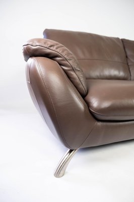 Large Two Seater Sofa In Brown Leather