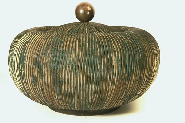 Mid-Century Schale mit Deckel von Ceramiche Batignani, Italien bei Pamono kaufen