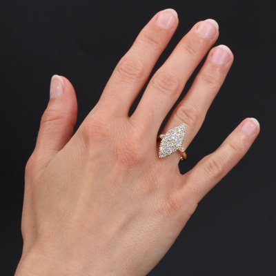 Diamantformiger Ring Aus 18 Karat Gelbgold In Shuttle Optik 1950er Bei Pamono Kaufen