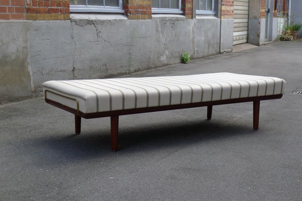 Danish Model GE 19 Teak Daybed with Brass Rail by Hans J. Wegner