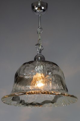 Italian Bell-Shaped Iced Murano Glass 