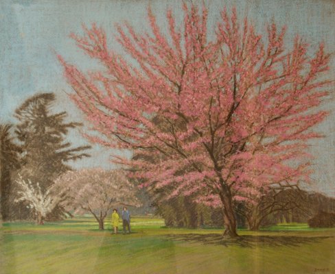 Paisaje Impresionista De Apple Blossom Tree Park Mediados Del Siglo Xx De Innes Anos 50 En Venta En Pamono