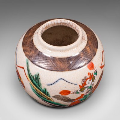 Small Antique Japanese Edo Period Ceramic Flower Vase or Posy Urn