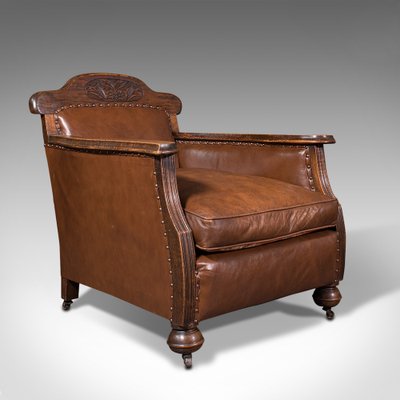 Antique Edwardian Leather Club Chairs, Cool Leather Chairs