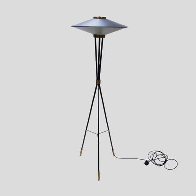 Space Ship Shaped Floor Lamp from Stilnovo Italy 1950s