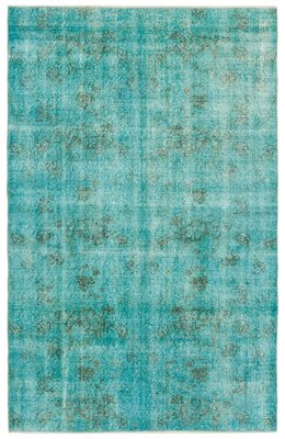 Turquoise Overdyed Rug For At Pamono, Overdyed Teal Rug