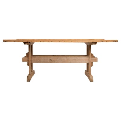 19th Century Swedish Pine Country Dining Trestle Table for sale at