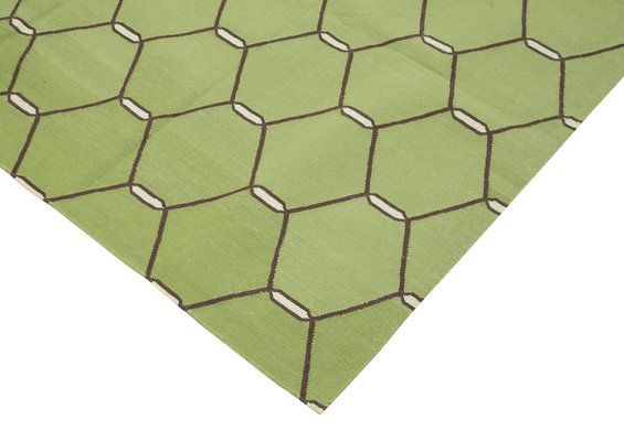 Green Dhurrie Rug For At Pamono, Green Dhurrie Rug