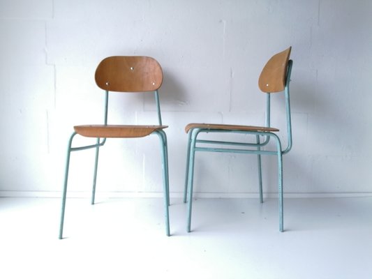 Vintage School Chairs, 1960s, Set of 4 for sale at Pamono