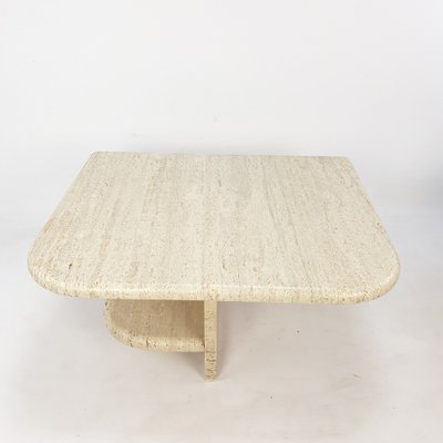 Mid-Century Italian Travertine Coffee Table, 1980s for sale at Pamono