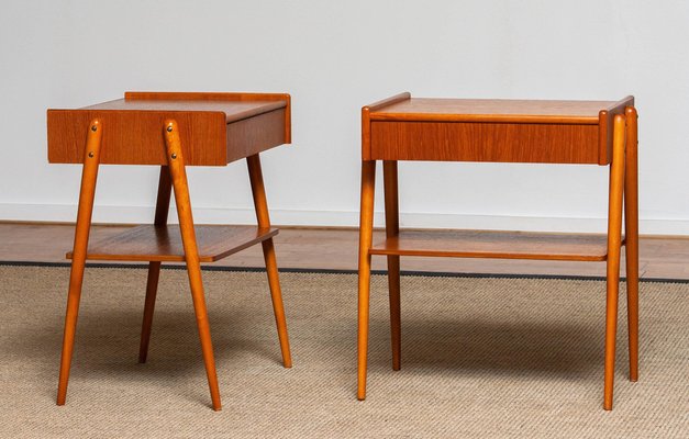 Teak Nightstands from Carlstr m Co Mobelfabrik Sweden 1950s