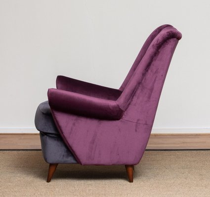 Lounge Chair in Magenta by Gio Ponti for ISA Bergamo, Italy, 1950s for sale  at Pamono