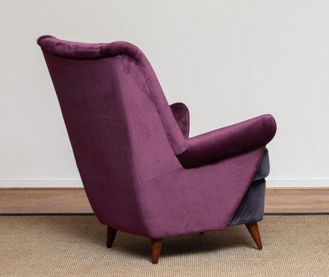 Lounge Chair in Magenta by Gio Ponti for ISA Bergamo Italy 1950s