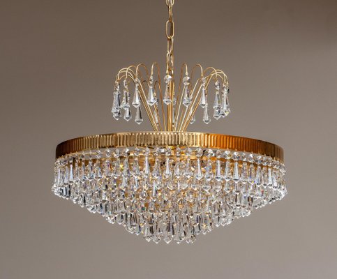 Gold plated crystal chandelier deals