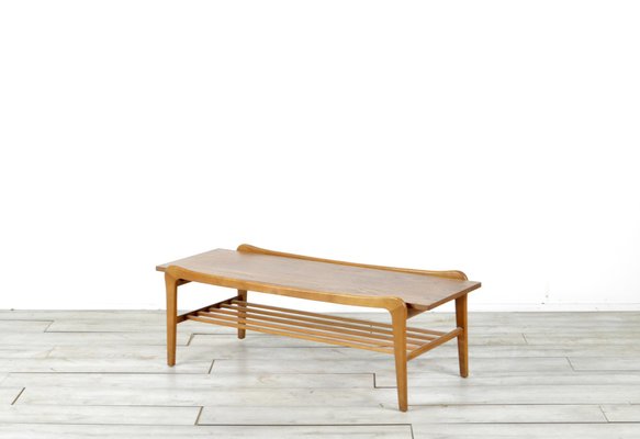 Mid Century Danish Teak Slatted Coffee Table 1960s For Sale At Pamono
