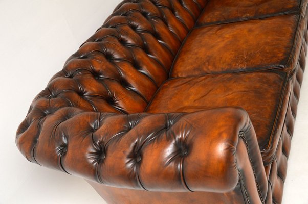 Victorian Style Deep Oned Leather, Victorian Style Leather Sofa