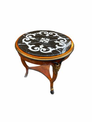 Vintage Round Coffee Table With Marble, Top Round Coffee Tables