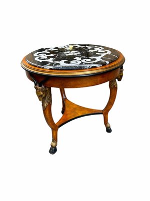 Vintage Round Coffee Table With Marble Top And Friezes For At Pamono Vintage Round Coffee Table With Marble, Antique Round Marble Top Coffee Table