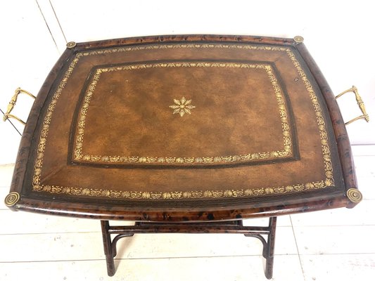 Leather store table tray
