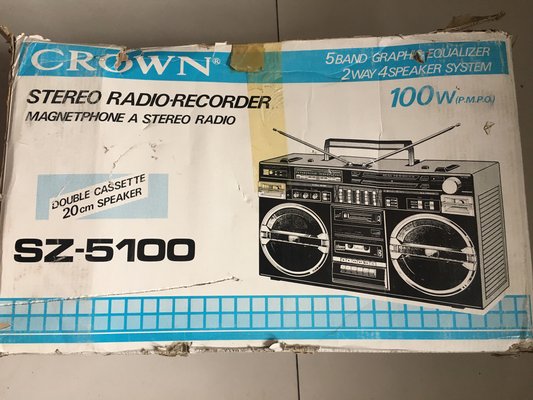 Radio Crovn et Stéréo avec Cassette, 1980s en vente sur Pamono