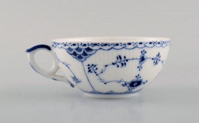 Royal Copenhagen Model Number 1/525 Blue Fluted Half Lace Teacup