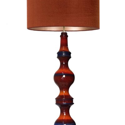 Large Ceramic Floor Lamp With New Silk, Pottery Floor Lamps