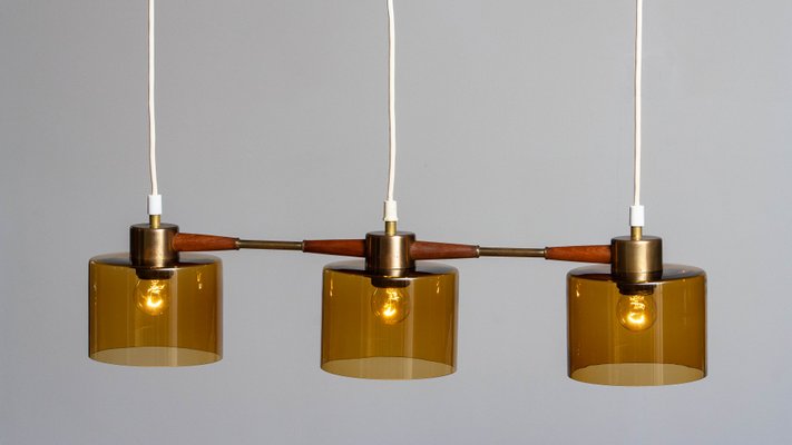 Pendant Lamp With Amber Glass Shades By, Contemporary Amber Glass Chandelier Bulbs