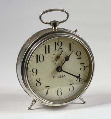 Vintage Chrome Metal Alarm Clock From, Metal Alarm Clock