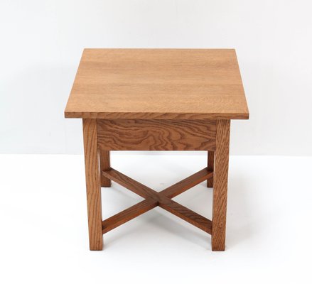 Art Deco Haagse School Solid Oak Side Table By Cor Alons 1923 For At Pamono Art Deco Haagse School Solid Oak Side, Old Solid Oak Side Table