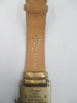 Must De Cartier Silver Gilt Tank Quartz 