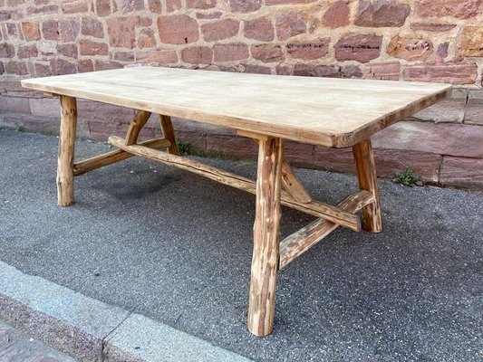 Large French Driftwood Oak Dining, Driftwood Dining Table With Bench