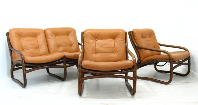 Vintage bamboo 2024 living room set