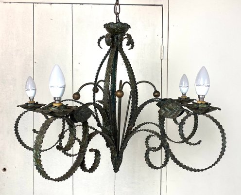 Mid Century Brutalist Wrought Iron Chandelier For At Pamono Mid Century Brutalist Wrought Iron, Latest Cast Iron Chandelier