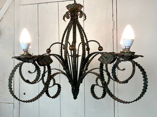 Mid Century Brutalist Wrought Iron Chandelier For At Pamono Mid Century Brutalist Wrought Iron, Wrought Iron Chandelier Nz