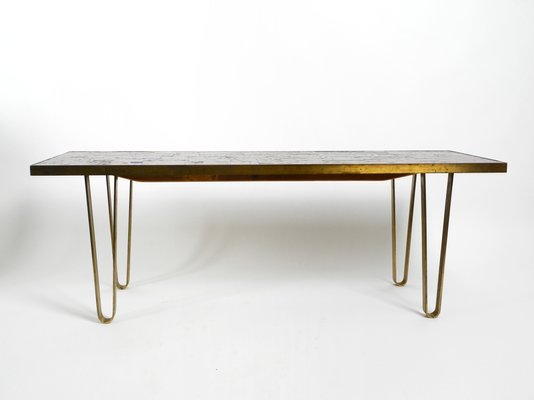 Mid Century Mosaic Coffee Table, Large Dining Table Hairpin Legs
