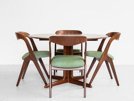 Mid Century Danish Round Dining Table In Teak With 2 Extensions From Dyrlund For At Pamono Mid Century Danish Round Dining Table, Round Dining Table Set With Extensions