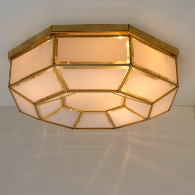White Hexagonal Glass Flush Mounts Wall Lights from Limburg