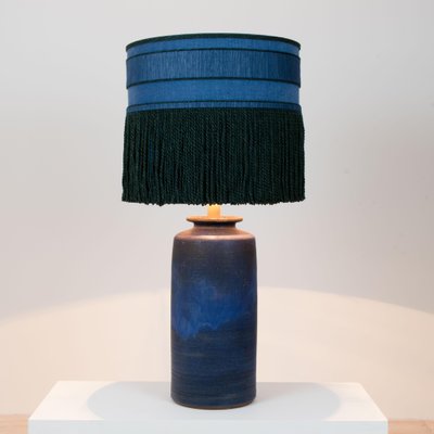 Large Ceramic Table Lamps With Custom Made Lampshades By René Houben Set Of 2 For At Pamono Large Ceramic Table Lamps With Custom, Large Blue Light Shades