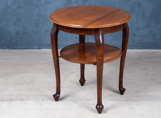 Round Antique Side Table In Mahogany, Mahogany Round End Table