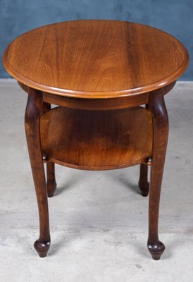Round Antique Side Table In Mahogany, Antique Round Side Tables