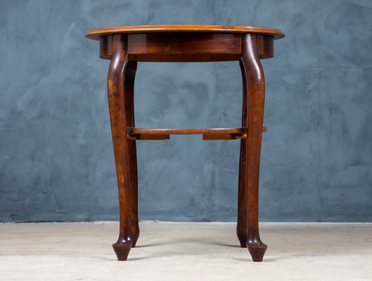 Round Antique Side Table In Mahogany, Antique Mahogany Round Side Table