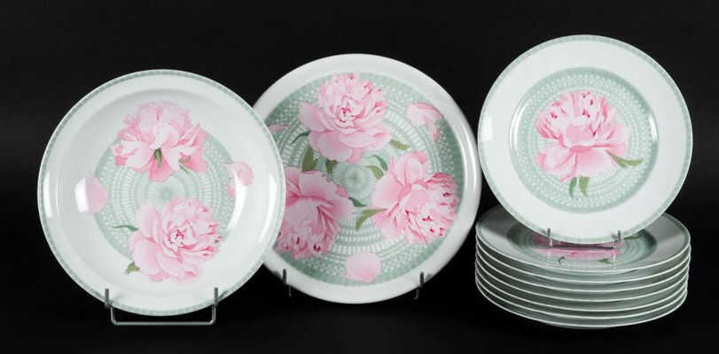 Pivoines Dinner Service from Hermes, Set of 14 for sale at Pamono