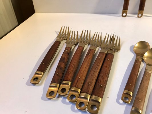 Set Di Posate Vintage 6 Pezzi – Cucchiaio E Forchetta In Lega Di Zinco Con Manico Intagliato – Per Caffè, Dessert, Gelato E Frutta – Color Argento - 3