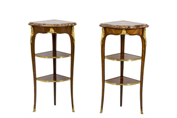 Veneer Corner Console Tables in Rosewood by Germain Maximilien Durand 1880s