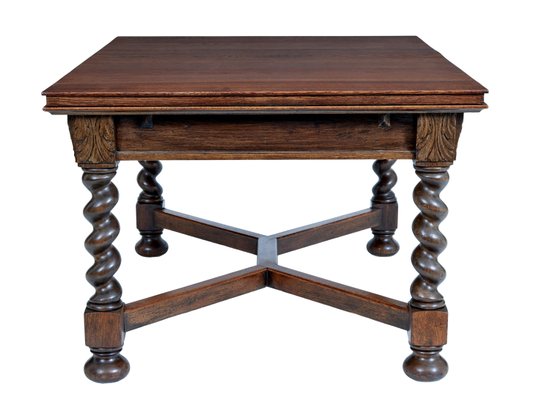Barley twist extendable dining table top