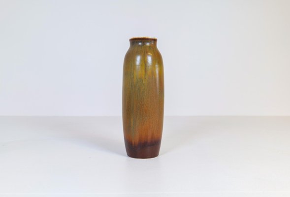 Vase Céramique Carl-Harry Stålhane Pour Rörstrand - Années 1950 - Bleu Mat - Design Mid-century